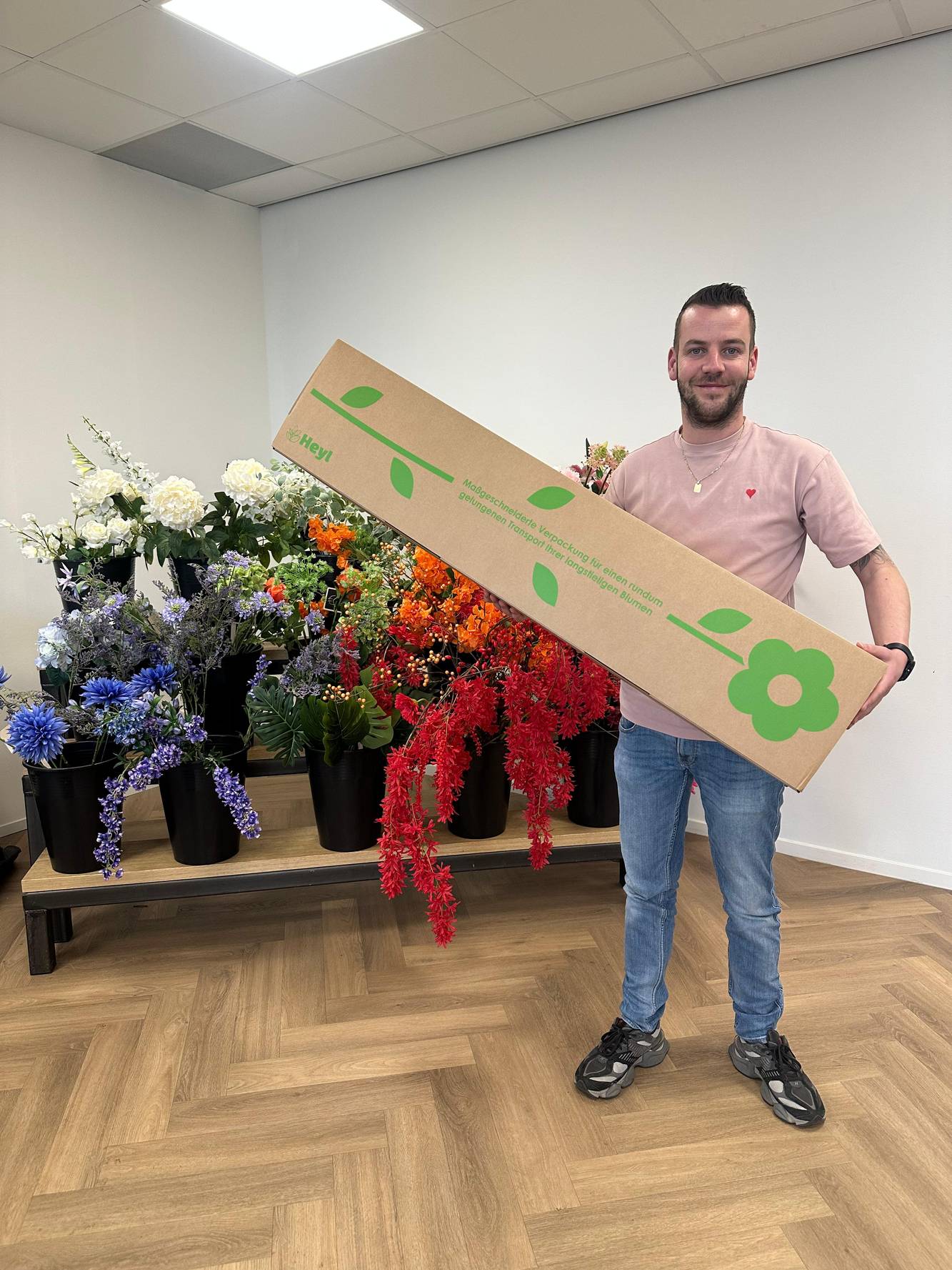 Lange bloemenverzenddoos