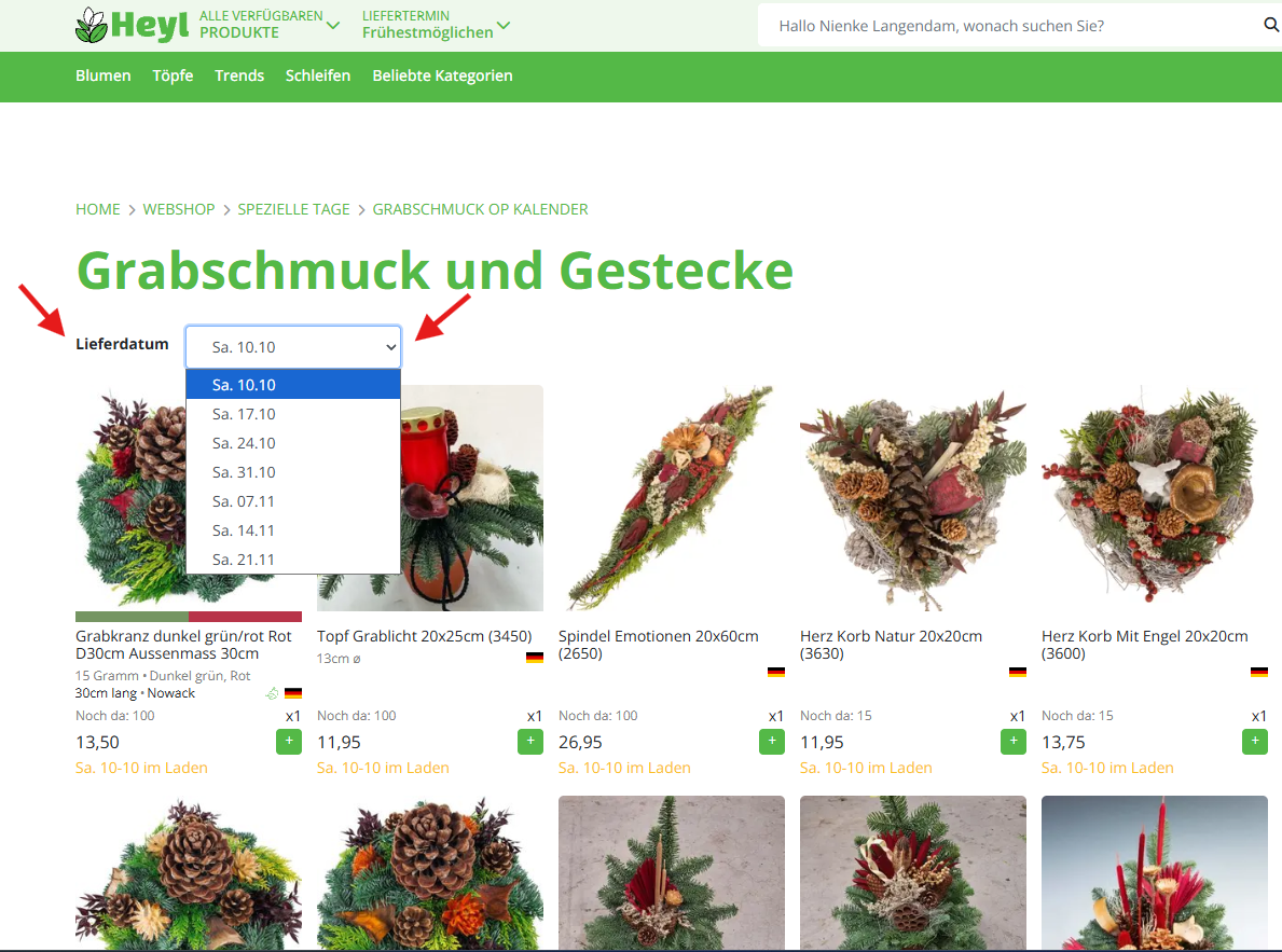 Grabschmuck voorbestellen