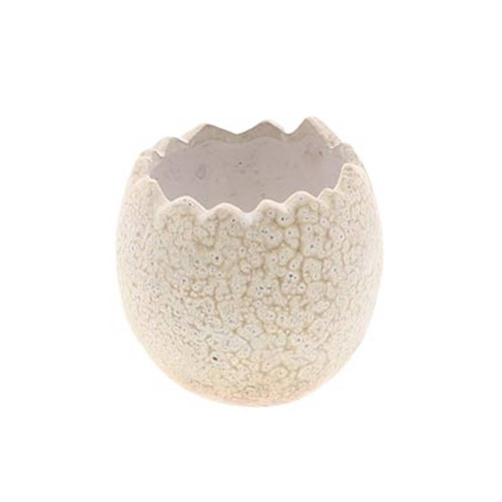 Keramik Übertopf Ei hell braun D11cm H11cm