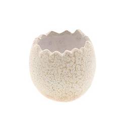 Keramik Übertopf Ei hell braun D11cm H11cm