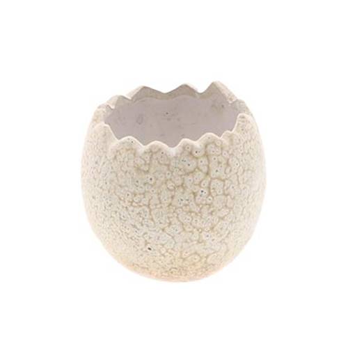 Keramik Übertopf Ei hell braun D11cm H11cm