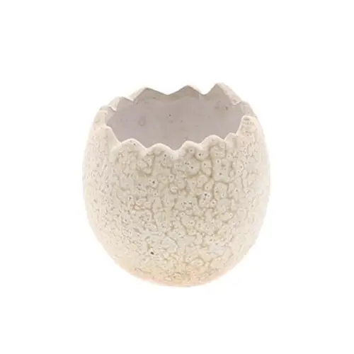 Keramik Übertopf Ei hell braun D11cm H11cm