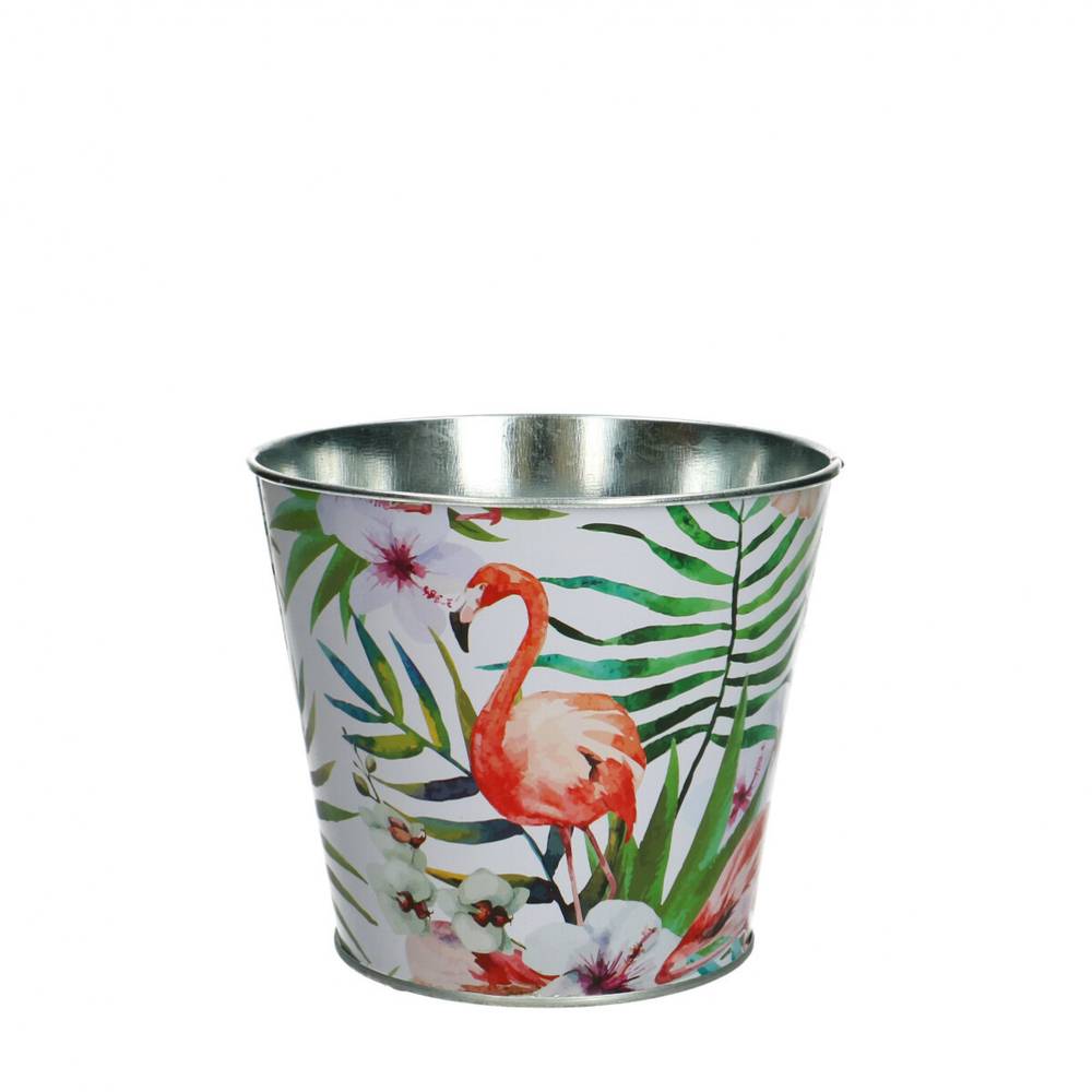 Zink Übertopf Flamingo1 D12.5cm H11cm