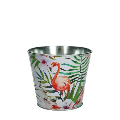 Zink Übertopf Flamingo1 D12.5cm H11cm