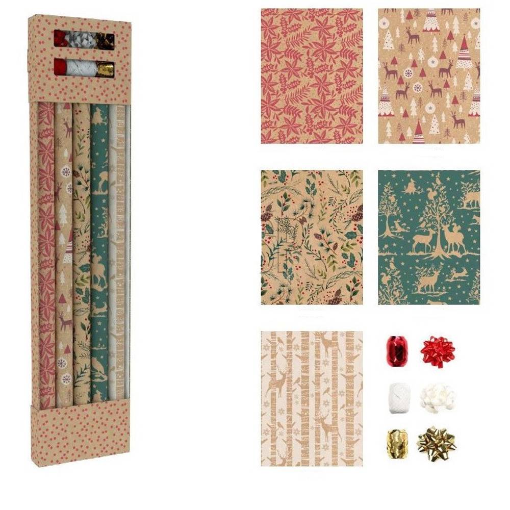 Geschenkpapier +Band mix 70cm x11