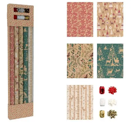 Geschenkpapier +Band mix 70cm x11