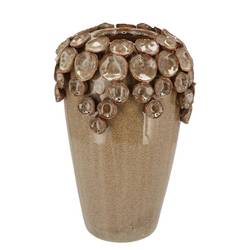 Keramik Vase Nancy Blumen braun 22x22x33cm