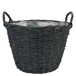Korb Henkel Weide schwarz D25cm H21cm