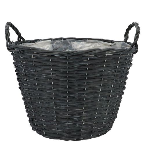 Korb Henkel Weide schwarz D25cm H21cm