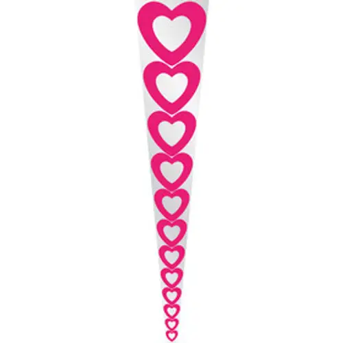 Tüte 1Rose Herz rot 60x14x03cm x50 