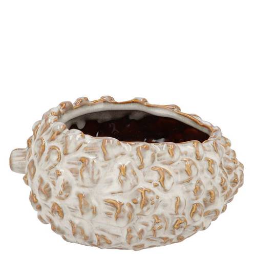 Keramik Übertopf Tannenzapfe Mette creme 15x12x08cm