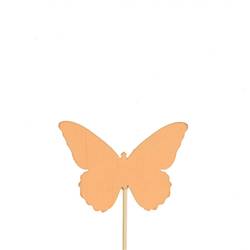 Schmetterling Holz auf Stab orange L12cm D06cm