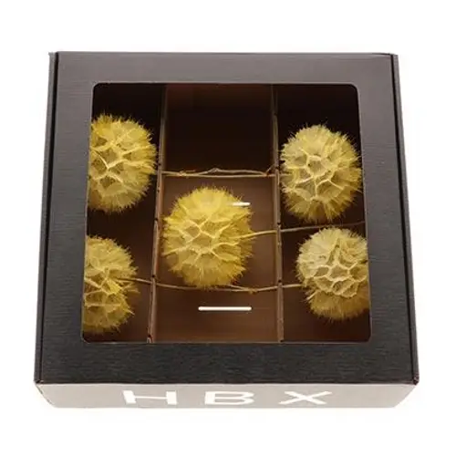 Seiden Pusteblume gelb L39cm D11/13cm x5