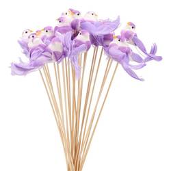 Vogel auf Stab lila L50cm D11cm x25