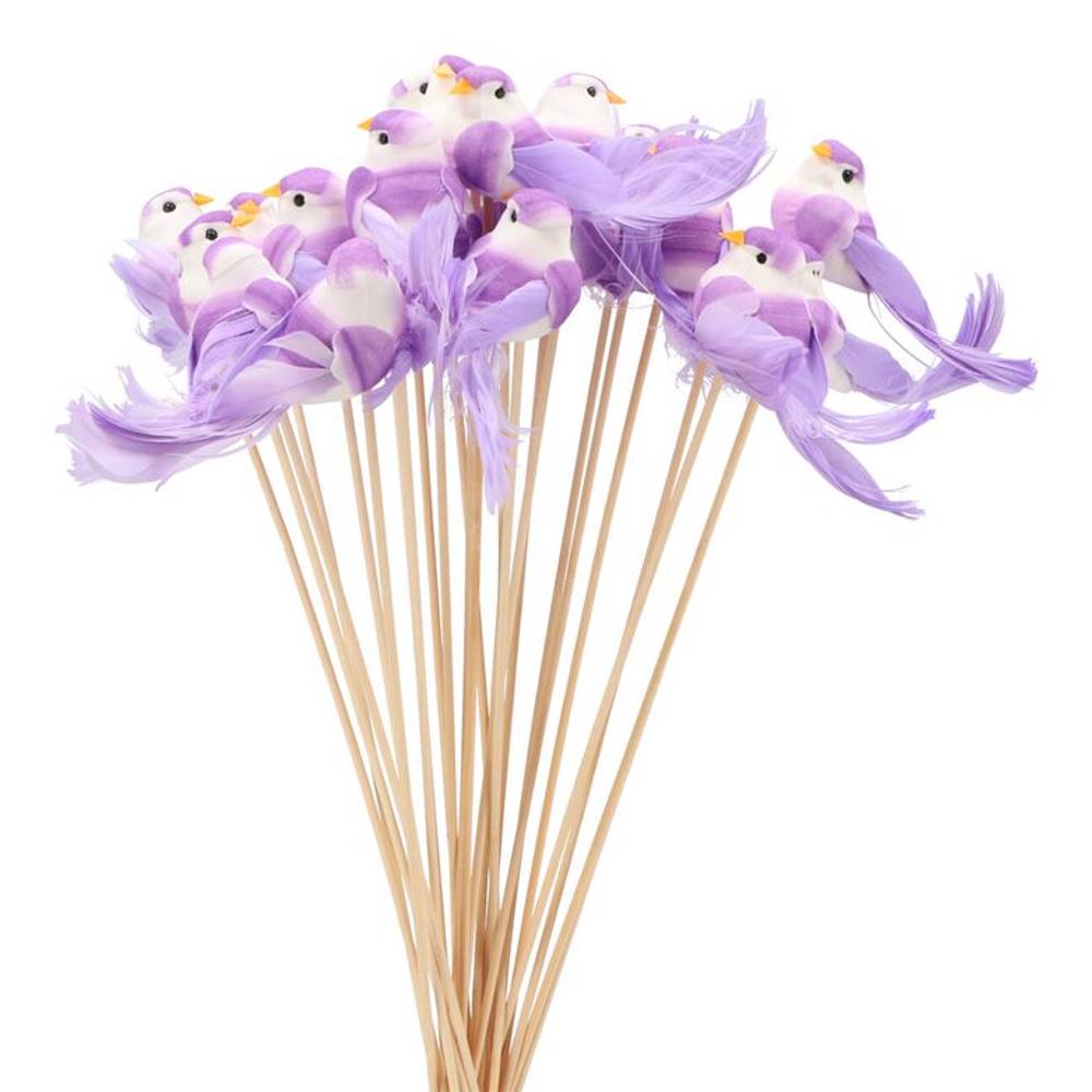 Vogel auf Stab lila L50cm D11cm x25