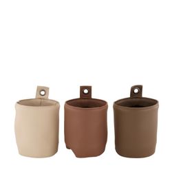 Homedeco Pflanzer leather d13.5X16cm