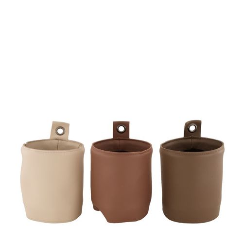 Homedeco Pflanzer leather d13.5X16cm