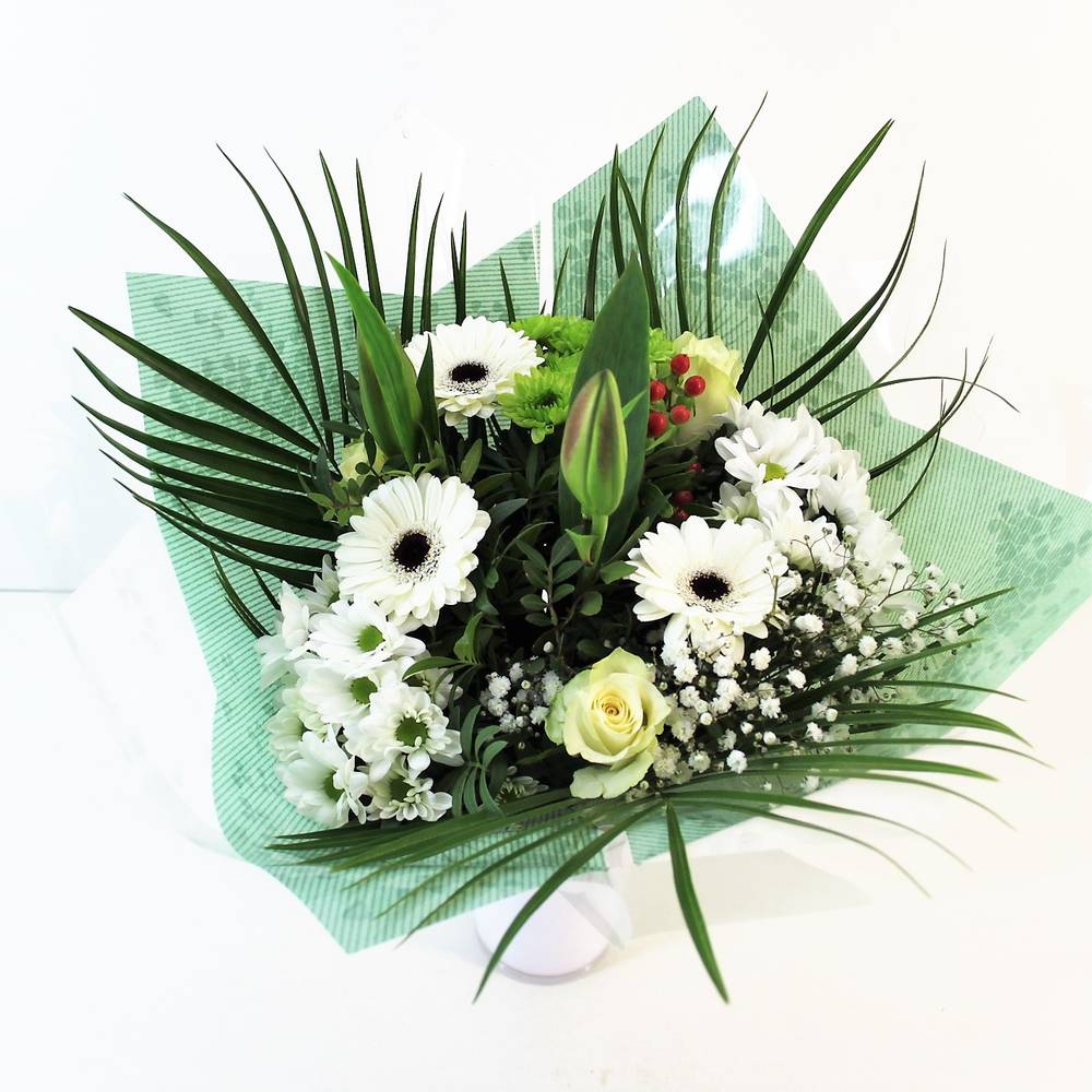 Strauß Deluxe weiss 40cm 18 Stiele