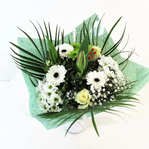 Strauß Deluxe weiss 40cm 18 Stiele