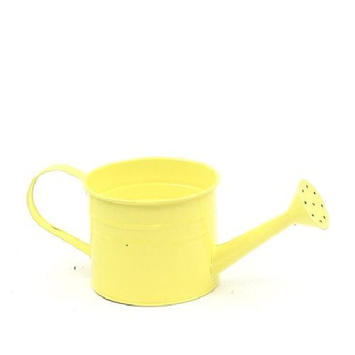 Zink Giesskanne gelb D12.5cm H10,5cm