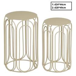 Beistelltisch Vavio 2/Set creme D28cm H49cm