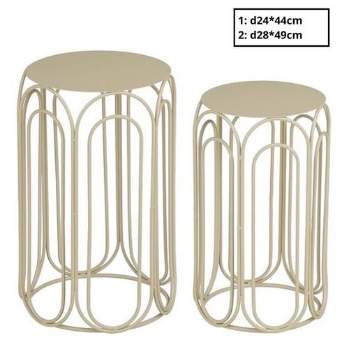 Beistelltisch Vavio 2/Set creme D28cm H49cm