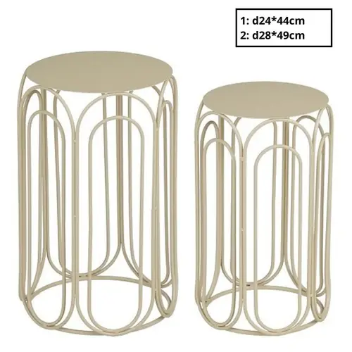 Beistelltisch Vavio 2/Set creme D28cm H49cm