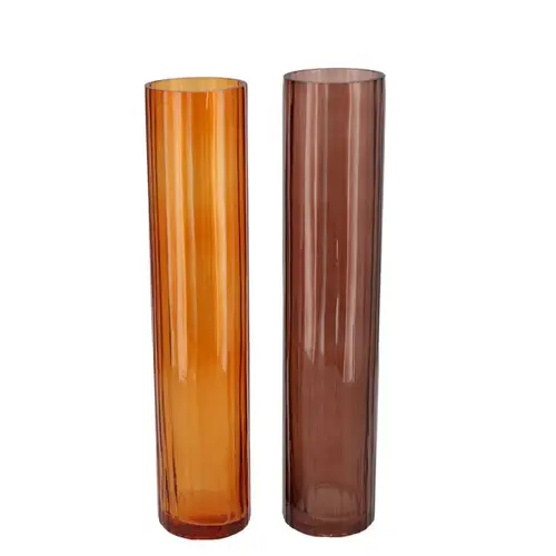 Glas Vase Marly mix braun 07x07x33cm