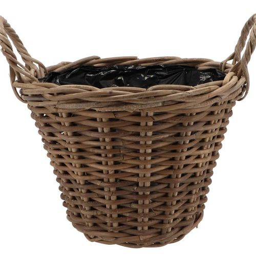 Korb Henkel Rotan braun D35cm H24cm