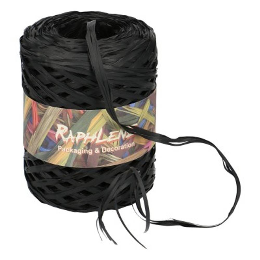 Raffia Rolle schwarz 13mm 200m