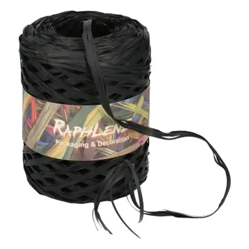 Raffia Rolle schwarz 13mm 200m