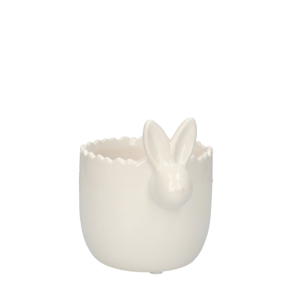 Keramik Hase weiss d11.5/16x13cm