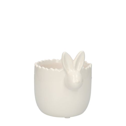 Keramik Hase weiss d11.5/16x13cm