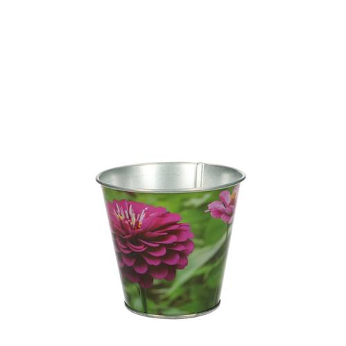 Zink Übertopf Flower grün D11cm H10cm