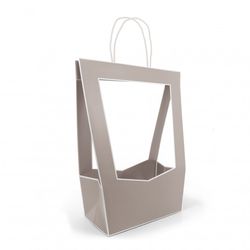 Tasche Medaillon grau 23x14x38cm