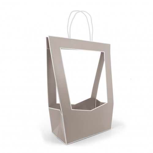 Tasche Medaillon grau 23x14x38cm