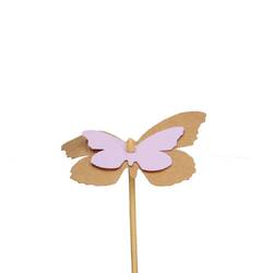 Schmetterling Kraft auf Stab lila L12cm D07cm