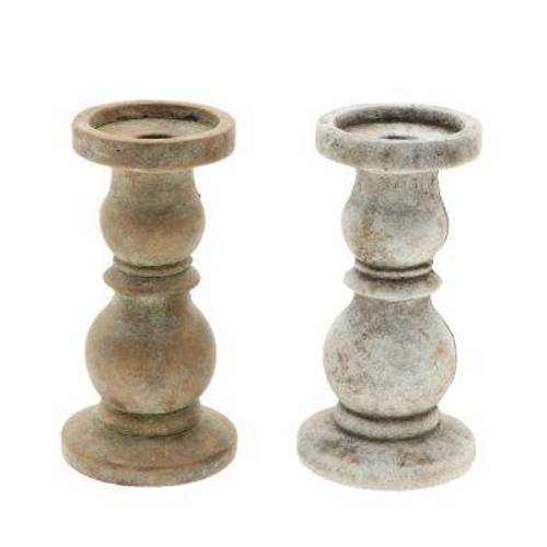 Kerzenständer Ava 2/Set weiss/gold D11cm H21cm