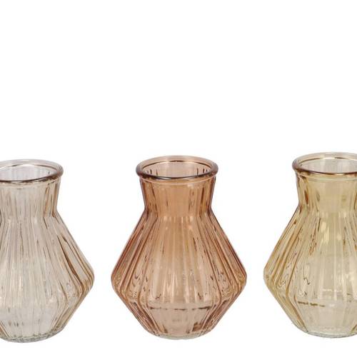 Glas Vase Roman Diamond mix creme D15cm H21cm