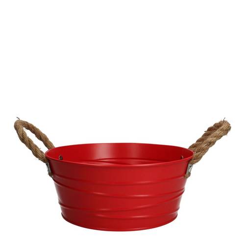 Zink Übertopf Julia rot D22cm H10cm