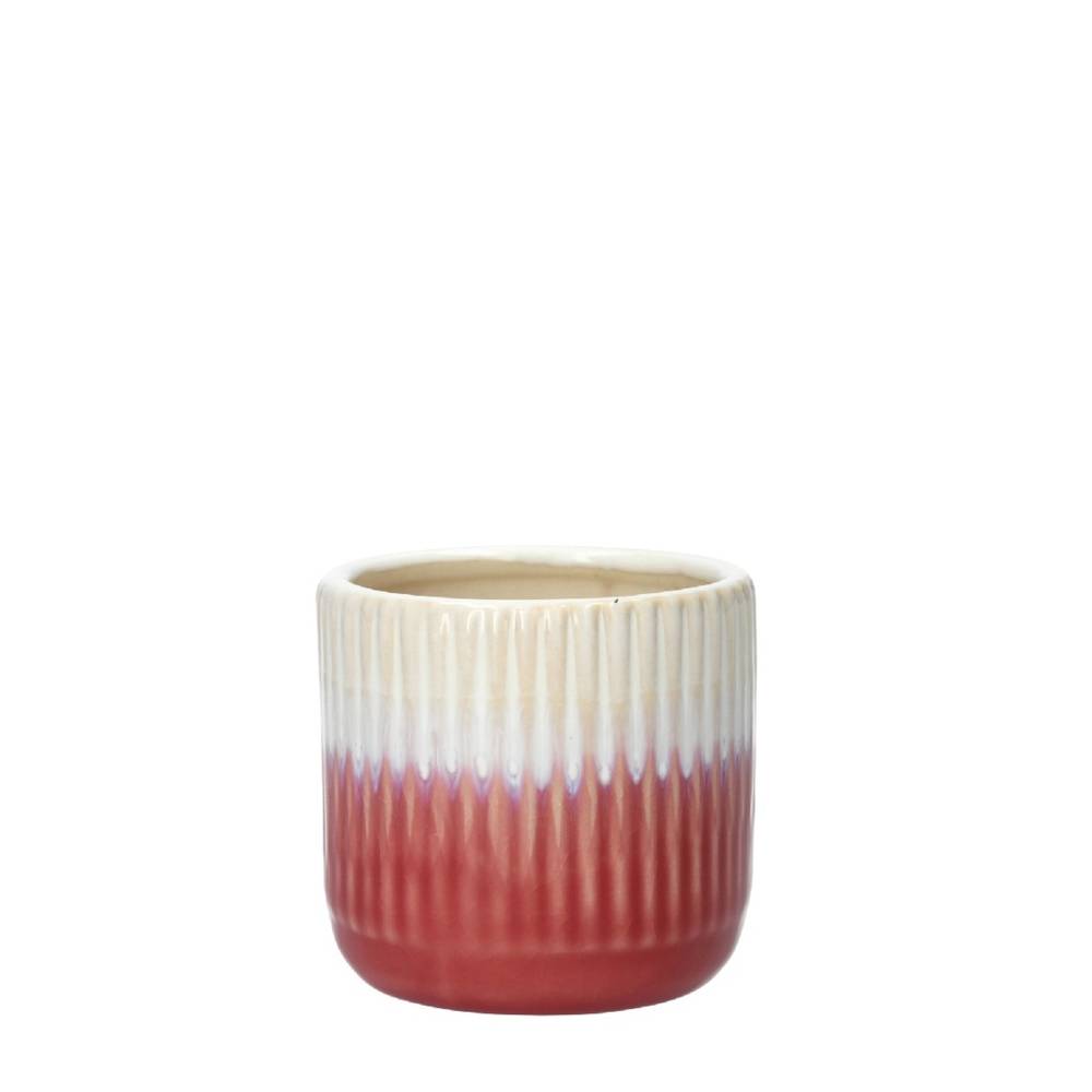Keramik Übertopf Devon rosa D08cm H07.5cm