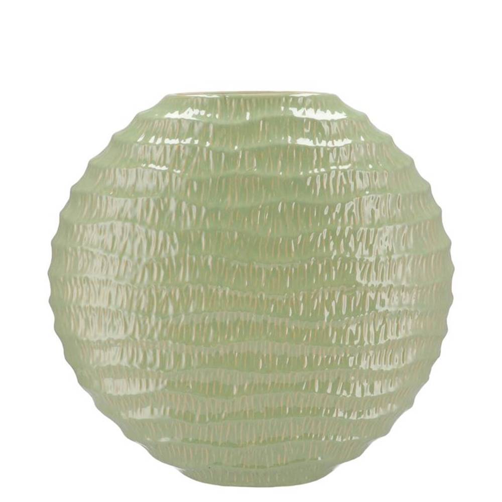 Keramik Vase Lima Oval grün 31x12x30cm