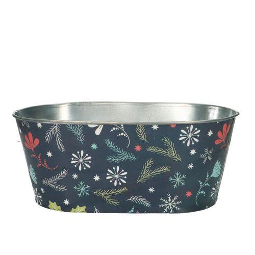 Zink Jay blau oval 24x14x10.5cm