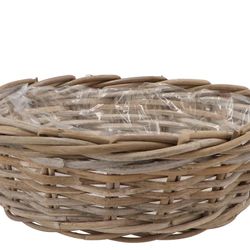 Korb Rattan niedrig braun D35cm H13cm
