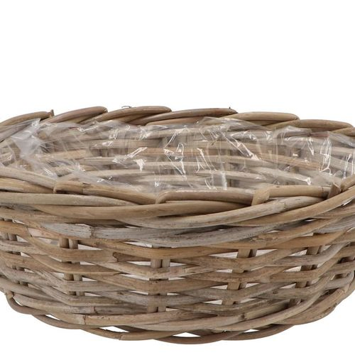 Korb Rattan niedrig braun D35cm H13cm