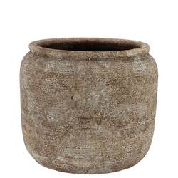 Keramik Übertopf Batu sand 18x16cm