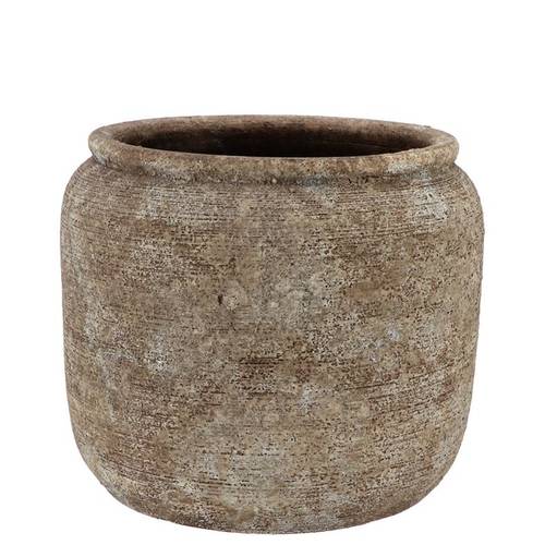 Keramik Übertopf Batu sand 18x16cm