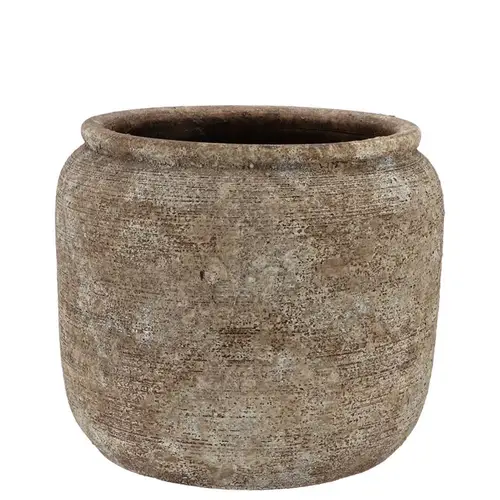 Keramik Übertopf Batu sand 18x16cm