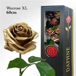 Plastik Wachs Rose XL-Xmas auf Stiel mix L60cm