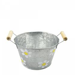 Zink Schale Betty gelb D17cm H10cm